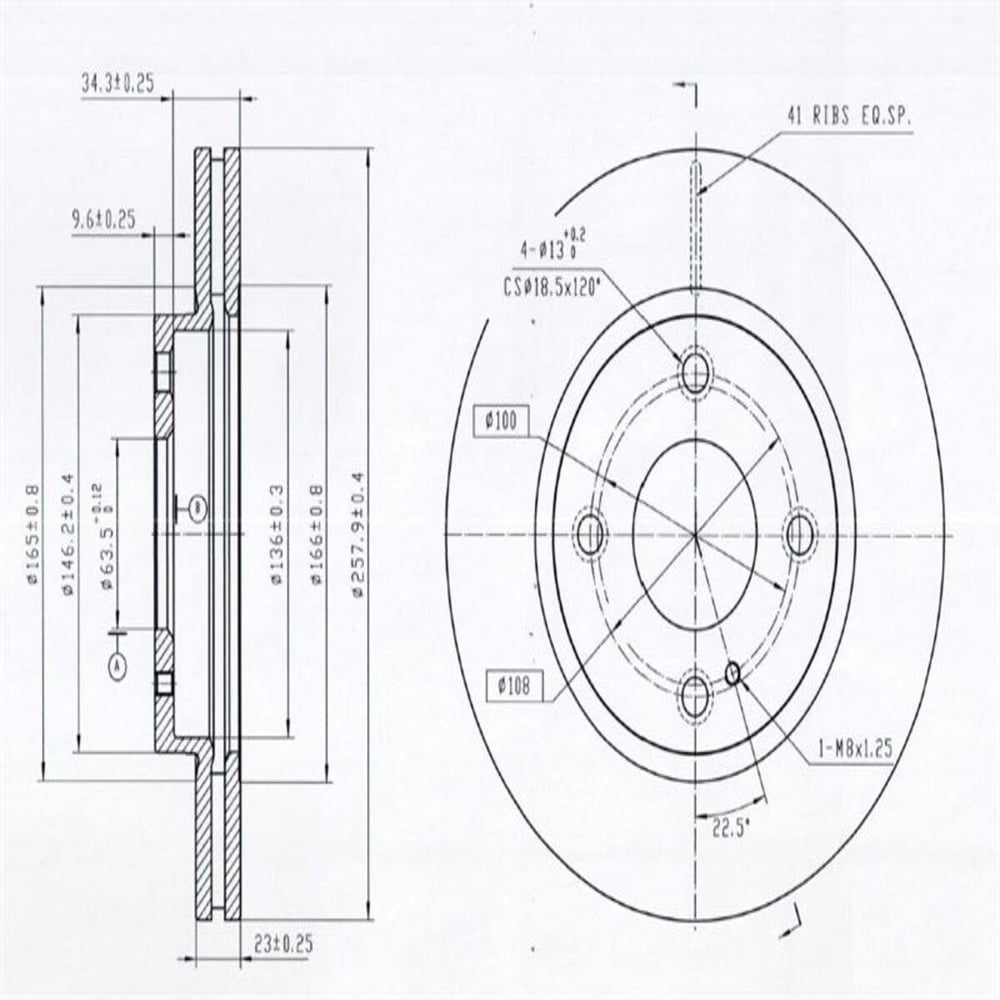 FREN DISK ON HAVA KANALLI 258-4-(FORD : FIESTA  2008> )