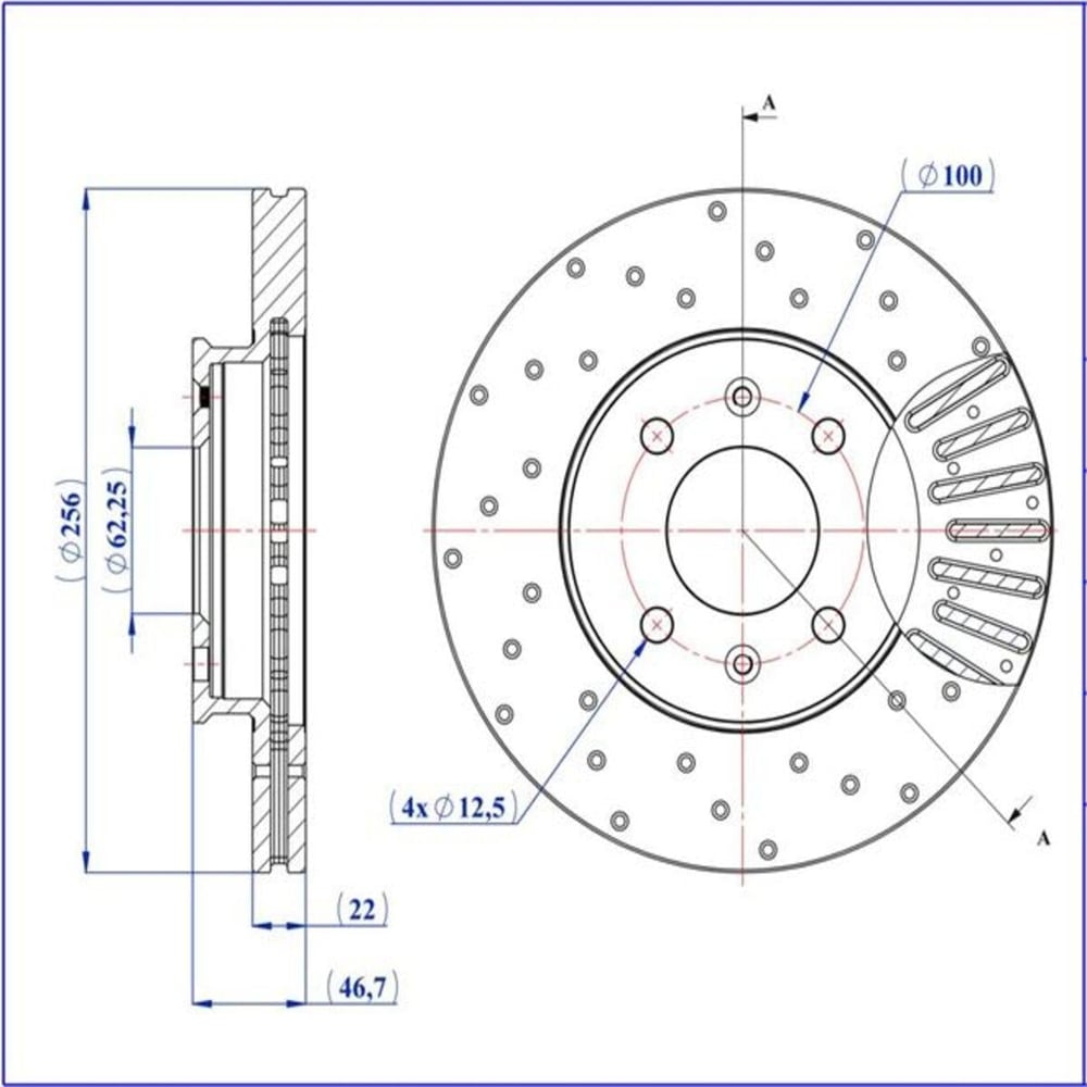 FREN DISKI ON HAVALI (256-4)-(HYUNDAI: ACCENT-ERA 0711/I20 0811/RIO 0511 )PERFORMANS
