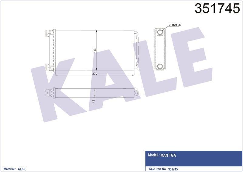 KALORİFER RADYATÖRÜ MAN MAN TGA 04=> AL/MKNK 370×1 88×42