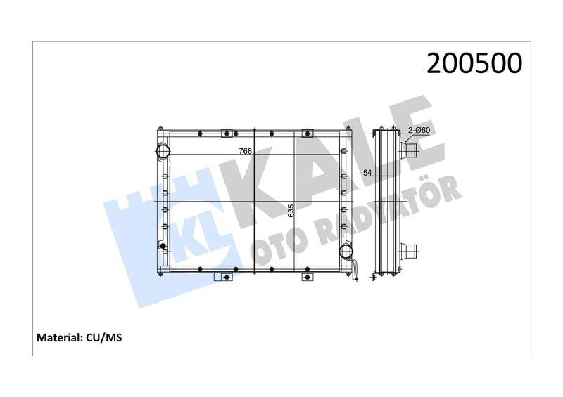 RADYATOR BMC PRO 850 (0974) OTOBÜS 3 SIRA PA 768×6 35×54