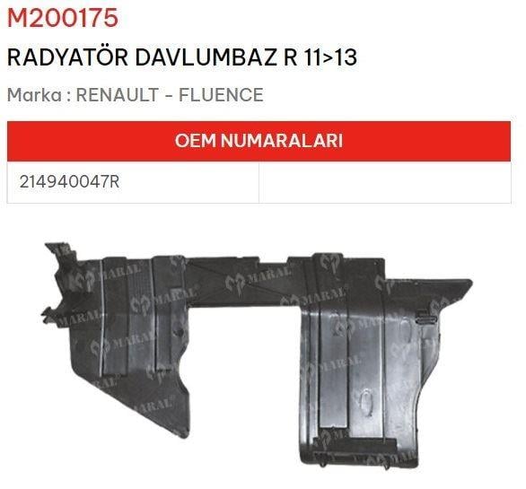 RADYATÖR DAVLUMBAZ SAĞ 11>13 FLUENCE