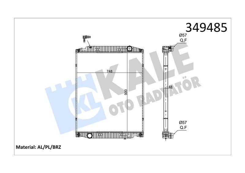 RADYATOR IVECO TRUCKS IVECO STRALIS (430) 02=> (MT ) (ÇERÇEVESİZ) AL/BRZ 900×740×48