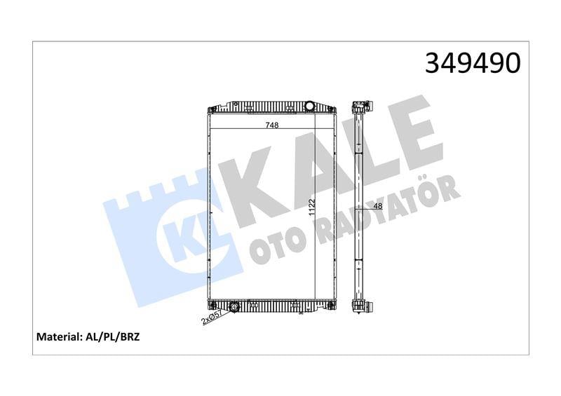 RADYATOR IVECO TRUCKS IVECO STRALIS (460, 480) 02= > (MT) (ÇERÇEVESİZ) AL/BRZ 1122×748×48