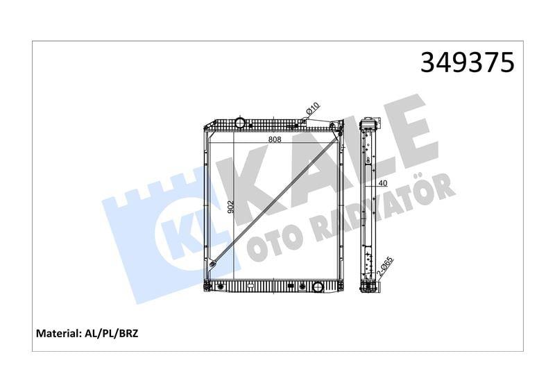 RADYATOR MERCEDES TRUCKS MERCEDES BENZ ACTROS 96<0 2 ACTROS MP2/MP3 03=> (AT) (ÇERÇEVELİ) AL/BRZ 902×808×40