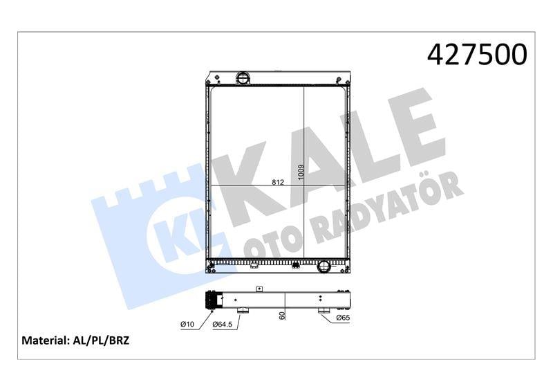 RADYATOR MERCEDES TRUCKS TRAVEGO/SETRA (ÇERÇEVELİ) AL/BRZ 1009×812×60