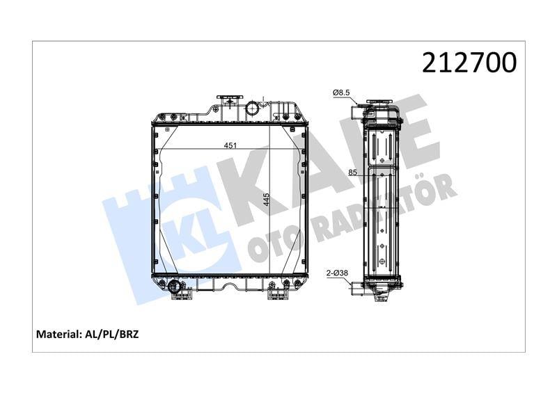 RADYATOR NEWHOLLAND STRADDLE 85/TT 65.46 AL/BRZ