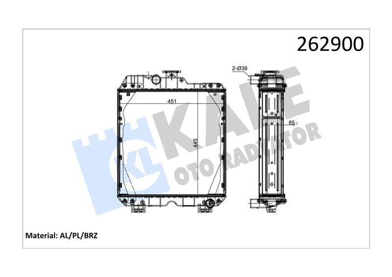 RADYATOR NEWHOLLAND STRADDLE 85/TT 65.46 AL/BRZ