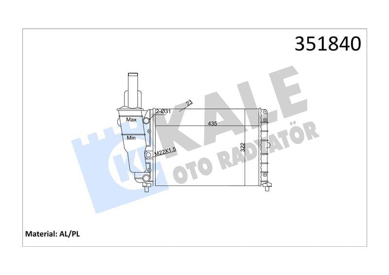RADYATÖR PUNTO LANCIA Y 1.1 1.2 SPI 93> 46446734 46465015 46465017 7718660 K46446734 K46465015 K46465017