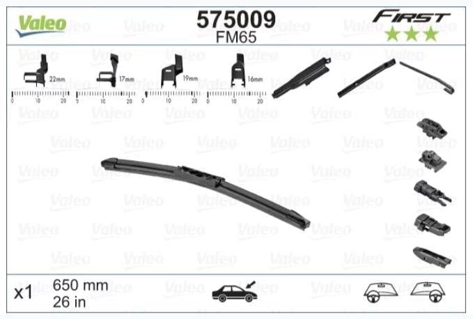 SILGI SÜPÜRGESI VALEO FIRST MULTICONNECTION FLAT BLADE VFB65 1 ADET 650 MM 
