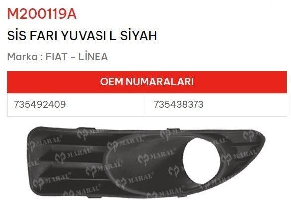 SİS FARI YUVASI SOL SİYAH LİNEA