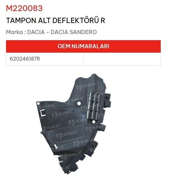 TAMPON ALT DEFLEKTÖRÜ SAĞ DACIA SANDERO