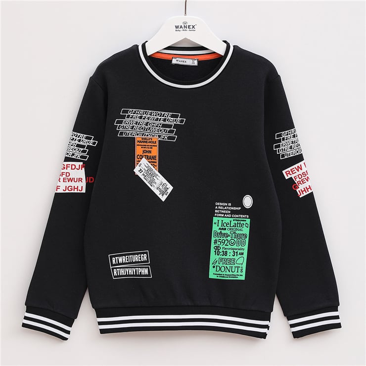Erkek Çocuk Uzun Kol Kalın Sweatshirt - 15534