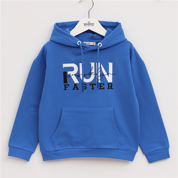 Erkek Çocuk Uzun Kol Kalın Kapüşonlu Sweatshirt - 16014