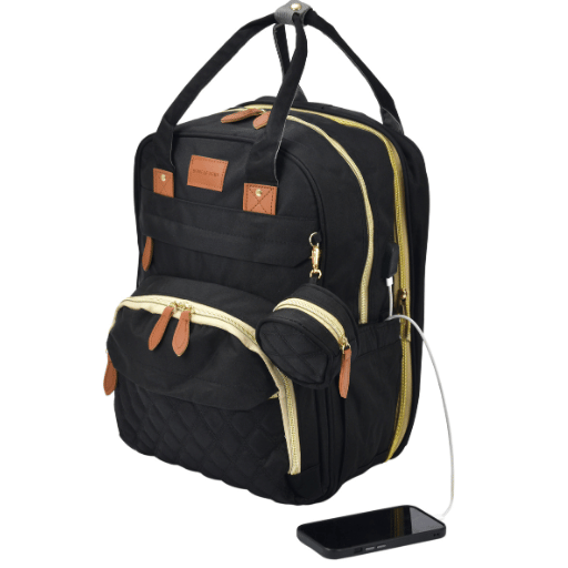 Boule De Petite Mother-Baby Backpack - Black