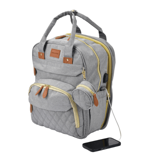 Boule De Petite Mother-Baby Backpack - Grey