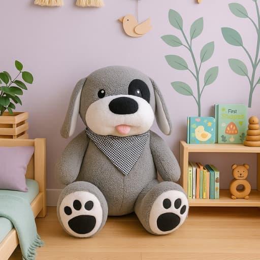 Boule De Petite Bob Grey Pirate Dog - 80 cm