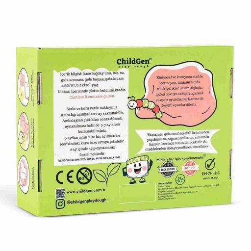 ChildGen Doğal Oyun Hamurları Premıum Kutu Set - Meyveler ve Sebzeler