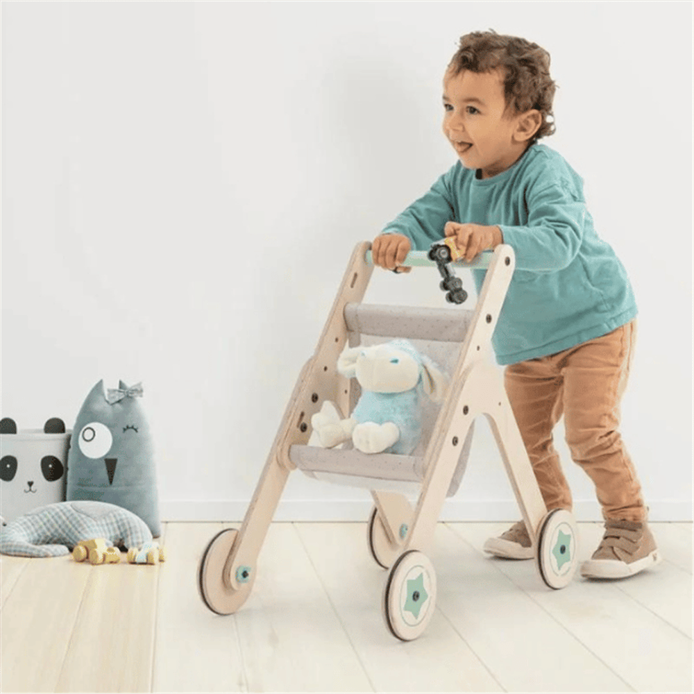 Mamatoyz Ahşap Oyuncak Bebek Arabası