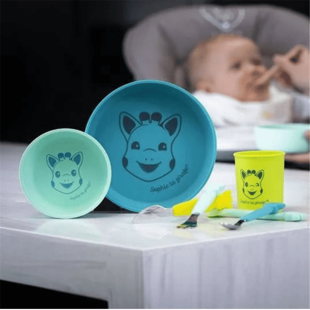 Sophie la Girafe Silicone Feeding Set Blue