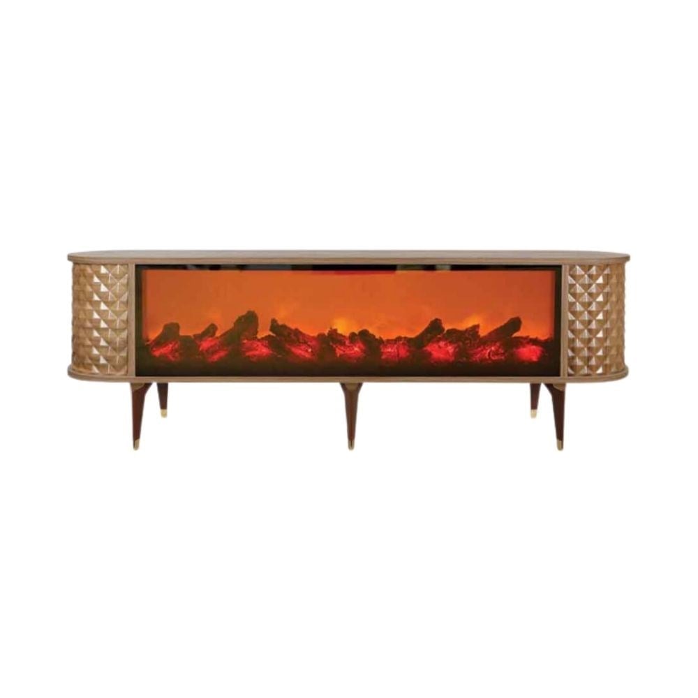 Evmodul Ek 106  Şömineli 160 Cm Tv Sehpası Ceviz