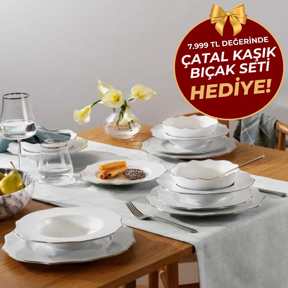Schafer Galio Yemek Takımı 48 Parça-Platin