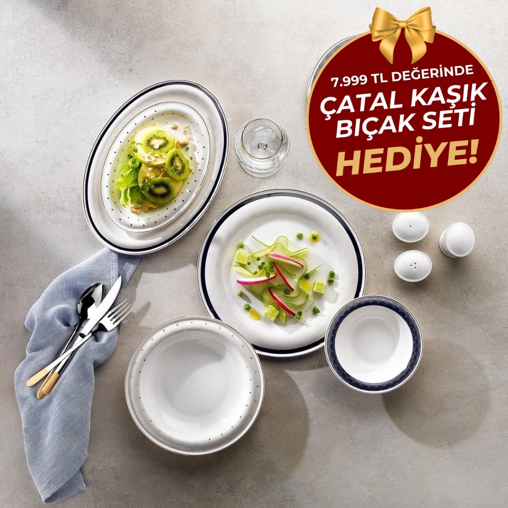 Schafer Superfine Bone Delicea Yemek Takımı 56 Parça-Gold