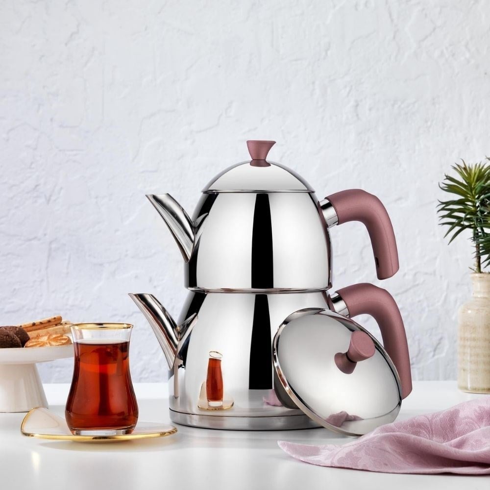 Schafer 1s0030-15001-ros01 Alexa Aile Boyu Çelik Çaydanlık Takımı 4 Prç Rosegold