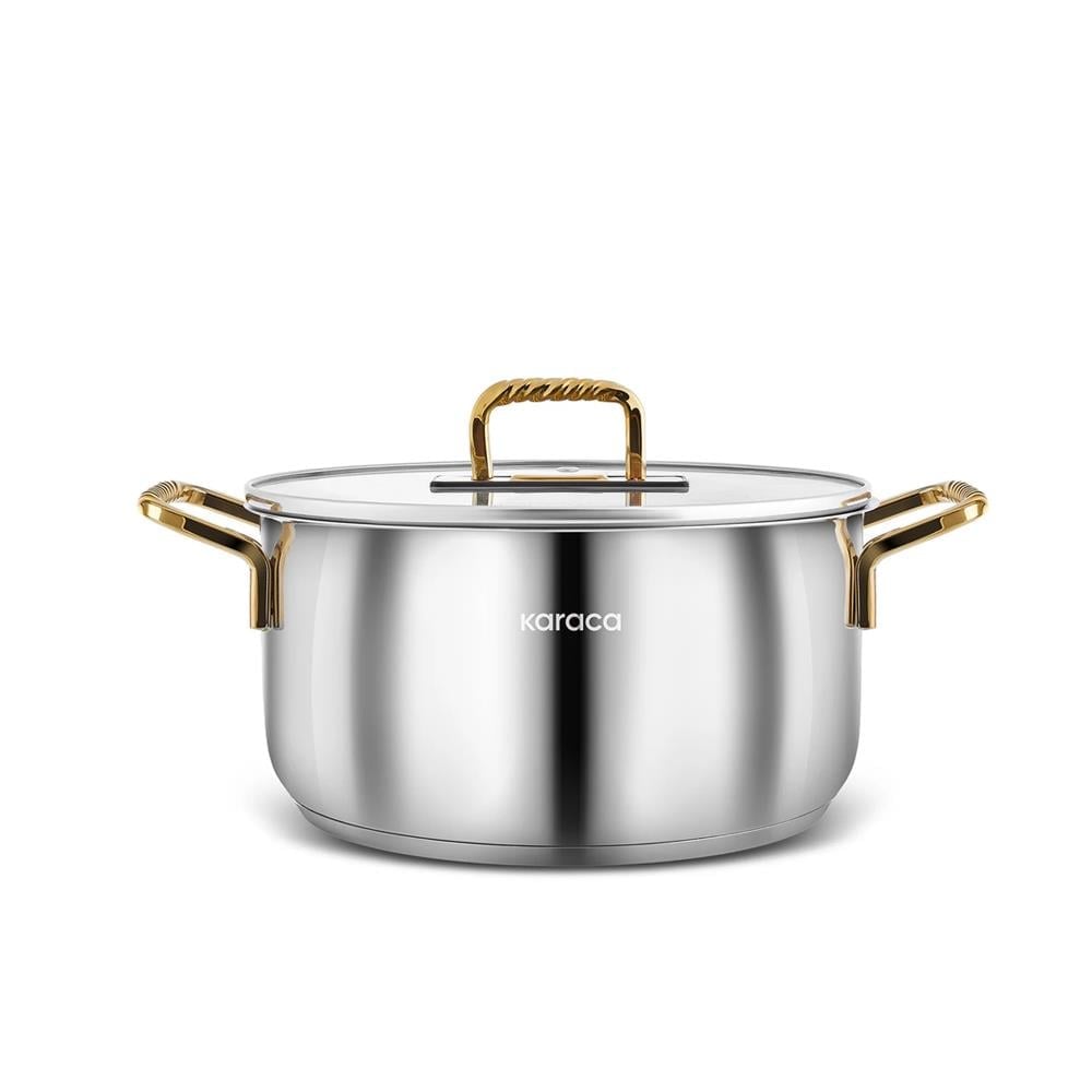 KARACA MAÇKA ÇELİK TENCERE GOLD, 22 CM