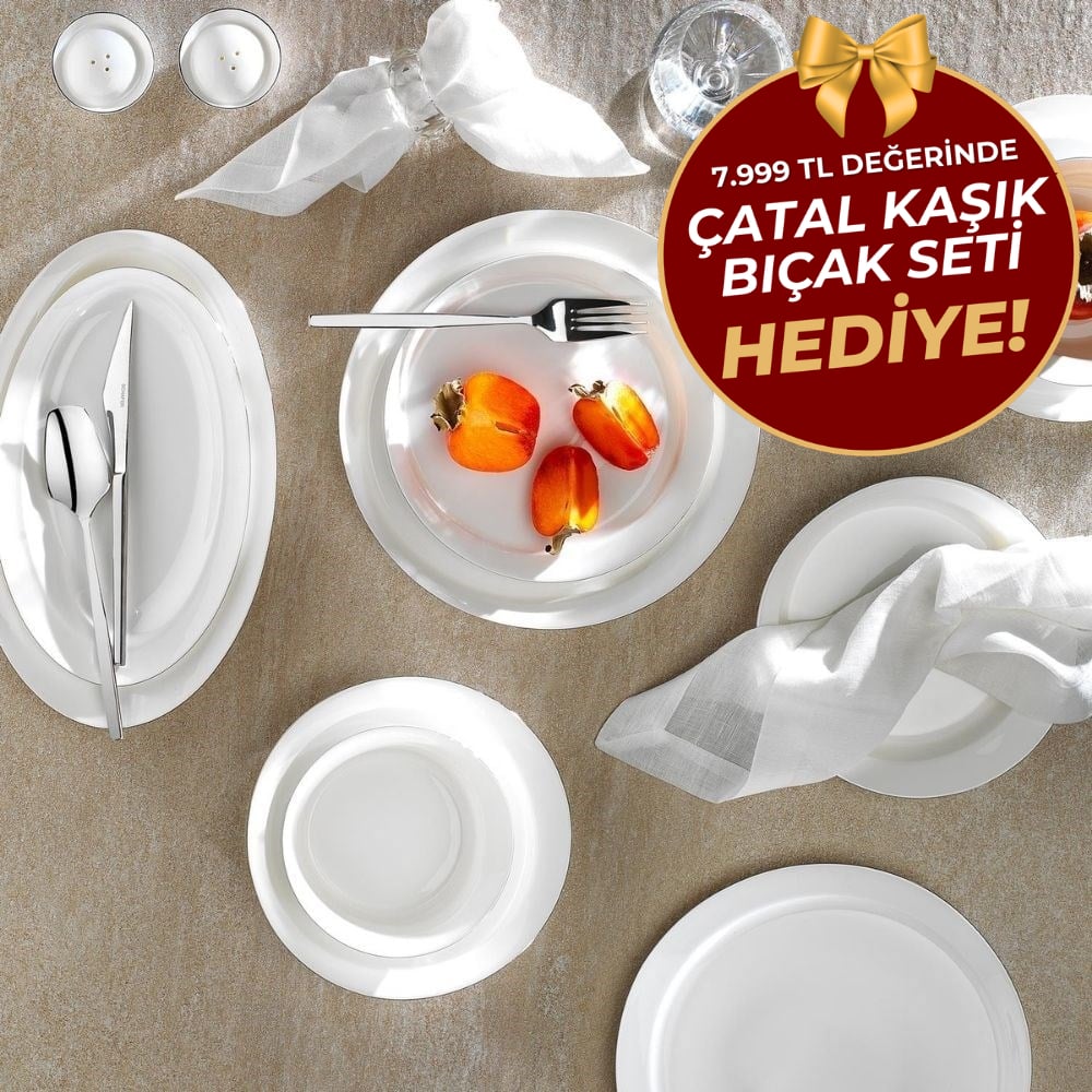 Schafer Superfine Bone Lux Yemek Takımı 56 Parça-Platin