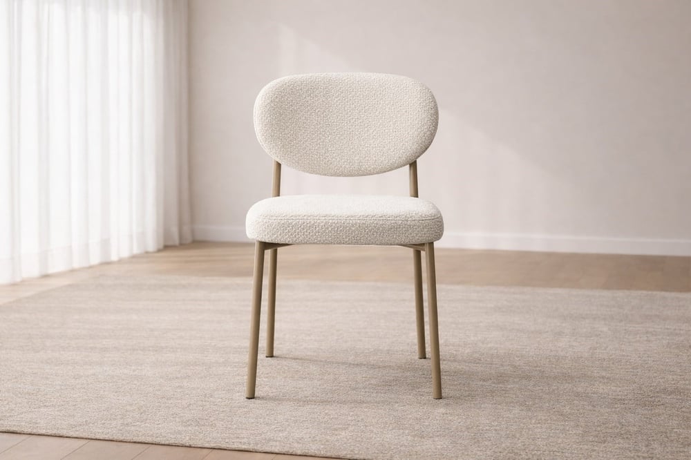 Levent MTK.0269-709 Damla Masa Traverten Capuccino + 4 Adet Damla Sandalye Capuccino Puffy 01