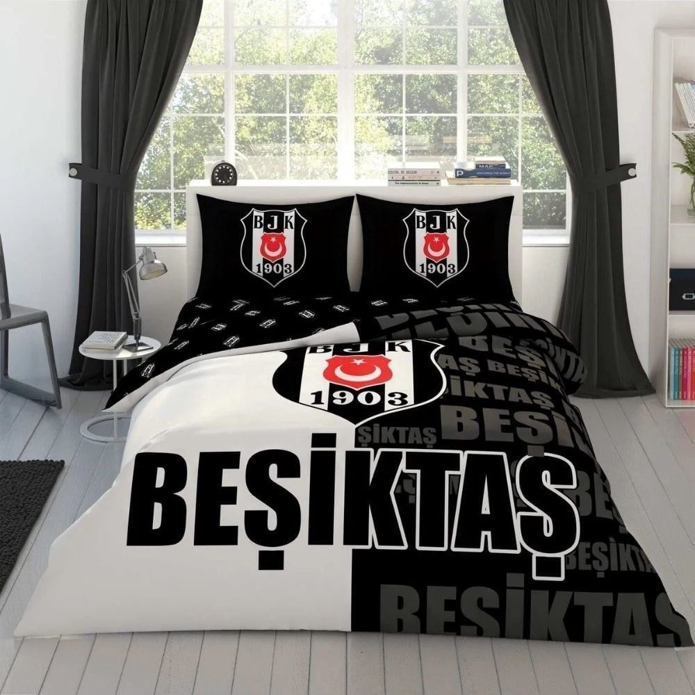 Taç Lisans Rf Beşiktaş Parçalı Logo Nevresim Takımı
