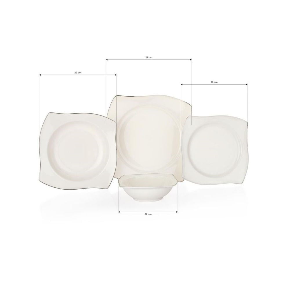 Schafer Elysium Yemek Takımı 48 Parça-Platin