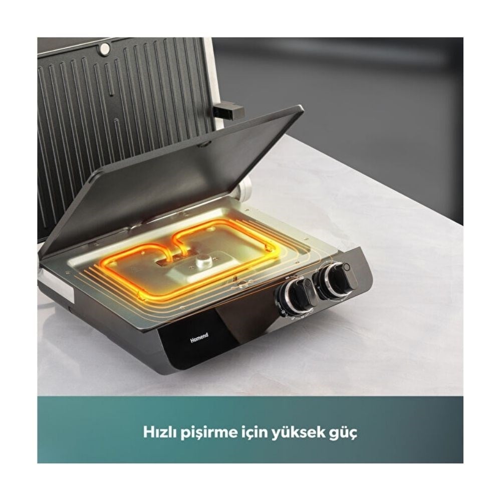 Homend Grillant 1342H XL Tost Makinesi İnox