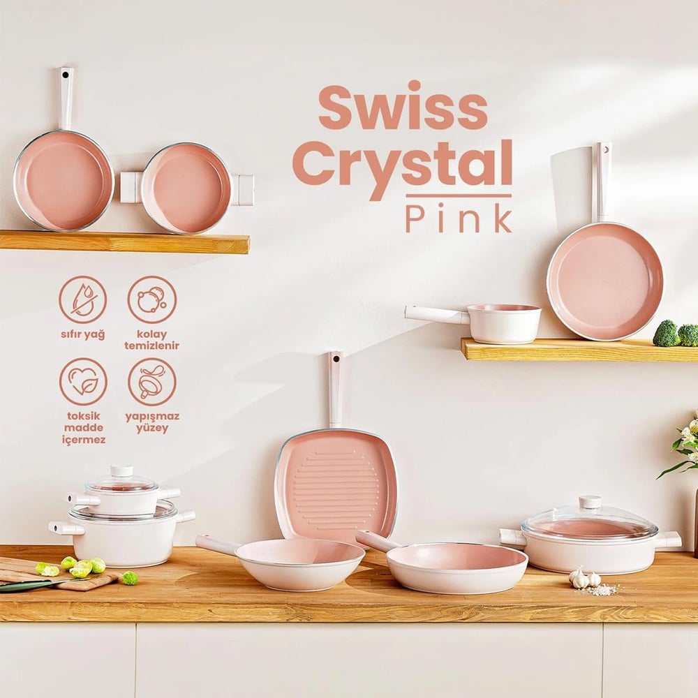 Emsan Swıss Crystal 20 Cm Derin Tencere Pembe
