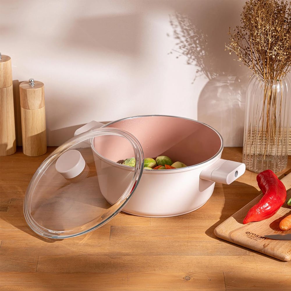 Emsan Swıss Crystal 20 Cm Derin Tencere Pembe