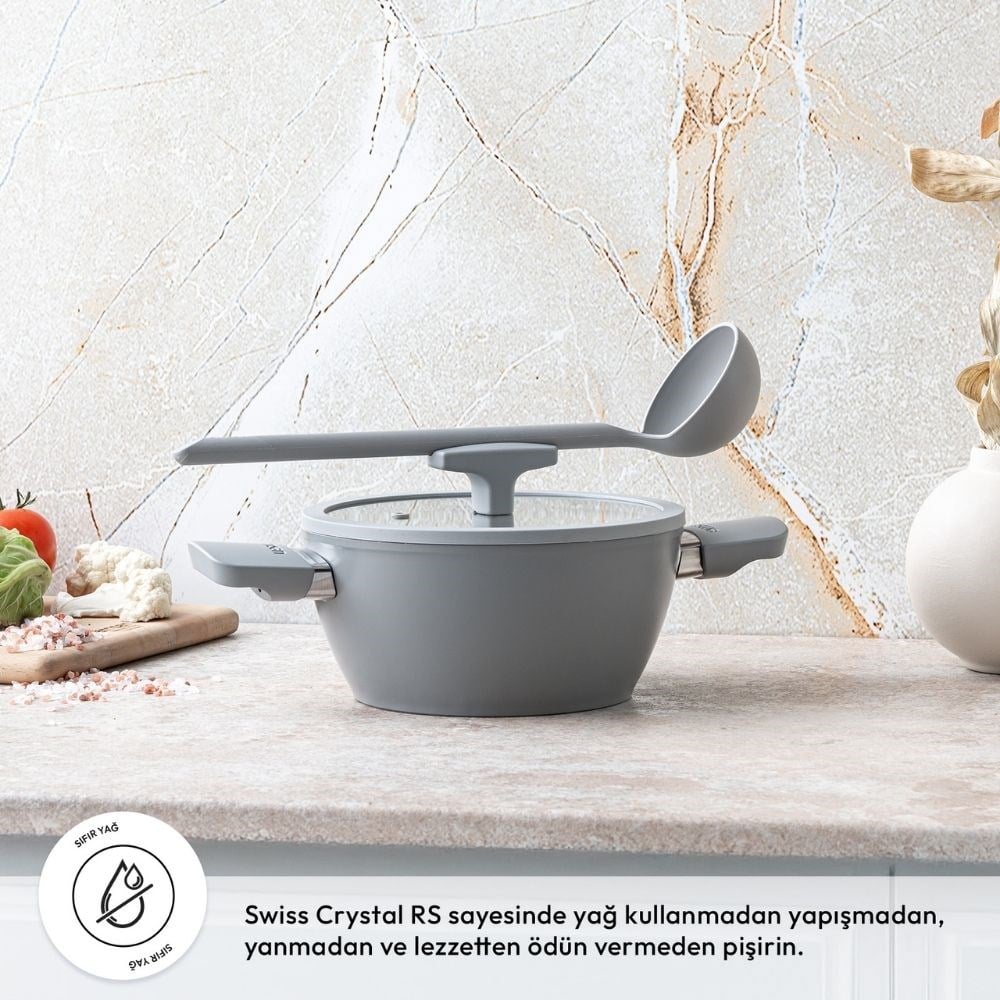 Emsan Swıss Rs 20 Cm Derin Tencere Gri