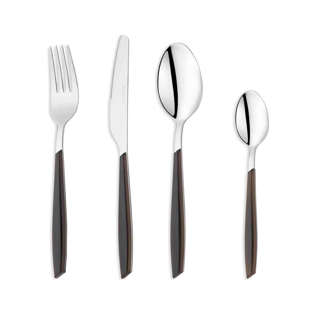 Schafer 1s4657-11001-sıy01 Mona 24 Parça Çatal Kaşık Bıçak Takımı Siyah