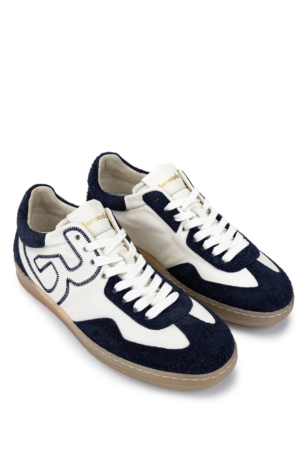 Barracuda Erkek Hakiki Deri Beyaz/Lacivert Sneakers & Spor Ayakkabı