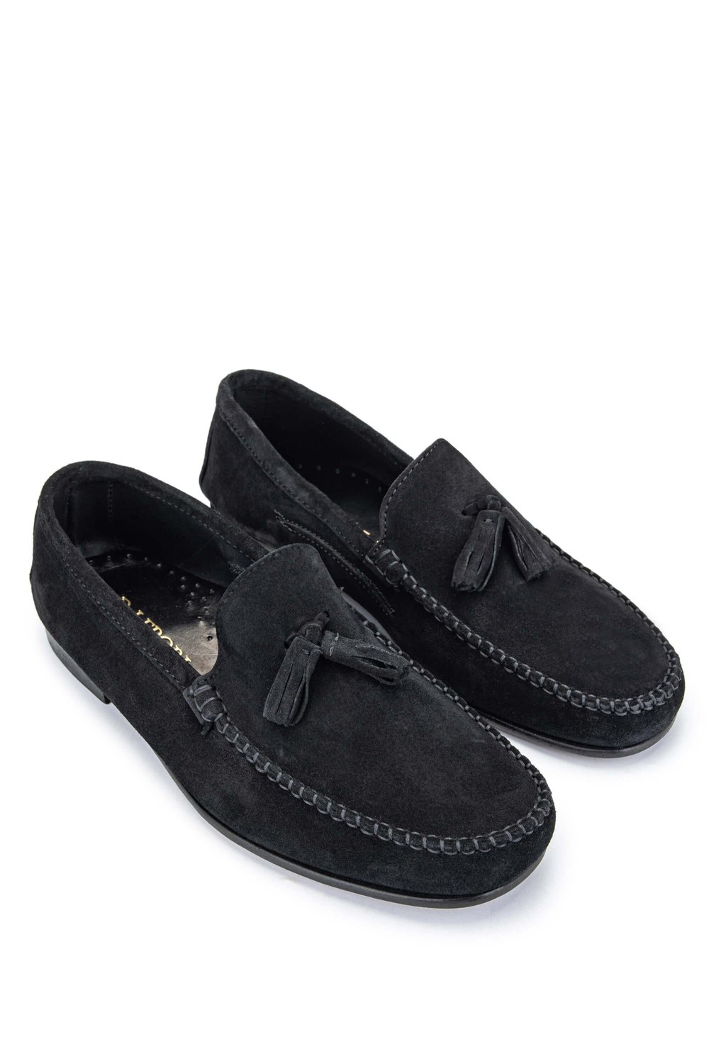 Daniele Lepori Erkek Hakiki Deri Siyah Süet Loafer Ayakkabı