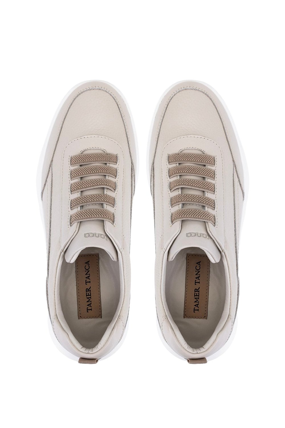 Tamer Tanca Erkek Hakiki Deri Bej Sneakers & Spor Ayakkabı