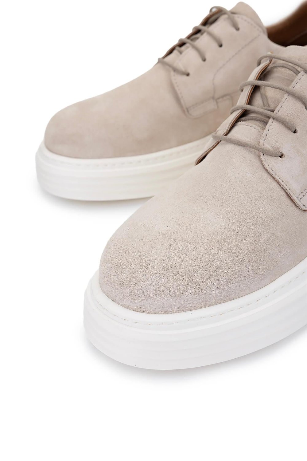 Tamer Tanca Erkek Hakiki Deri Bej Süet Sneaker Ayakkabı