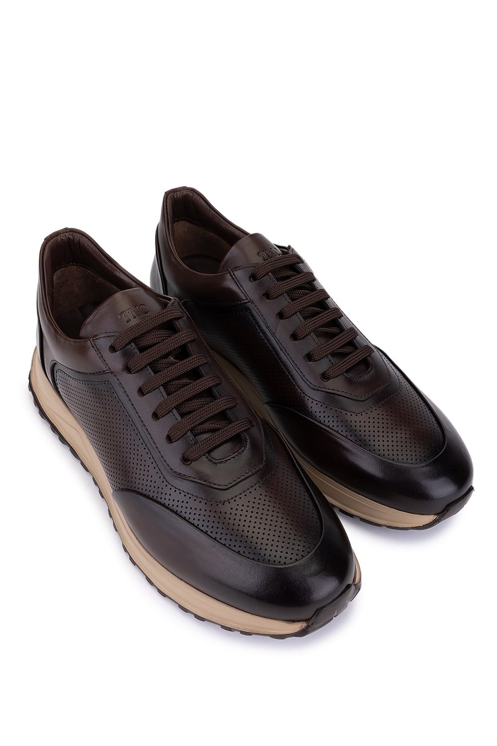 Tamer Tanca Erkek Hakiki Deri Kahverengi Sneakers & Spor Ayakkabı