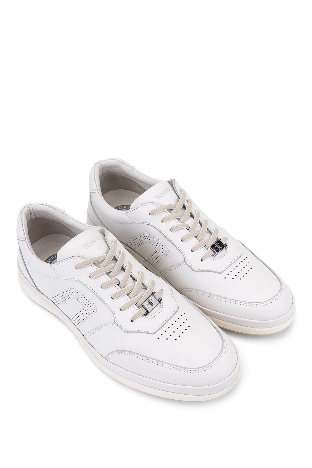 Tamer Tanca Erkek Hakiki Deri Kırık Beyaz Sneakers & Spor Ayakkabı