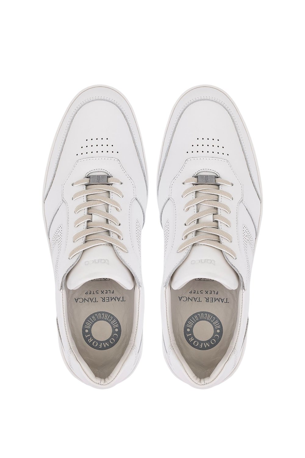 Tamer Tanca Erkek Hakiki Deri Kırık Beyaz Sneakers & Spor Ayakkabı