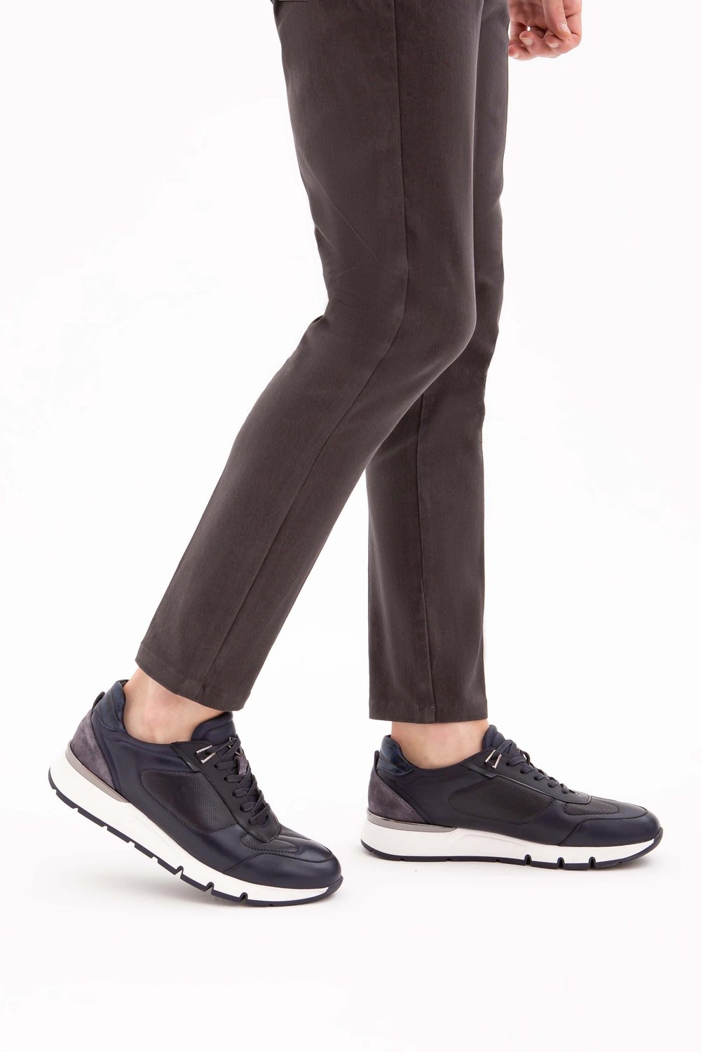 Tamer Tanca Erkek Hakiki Deri Lacivert Sneakers & Spor Ayakkabı