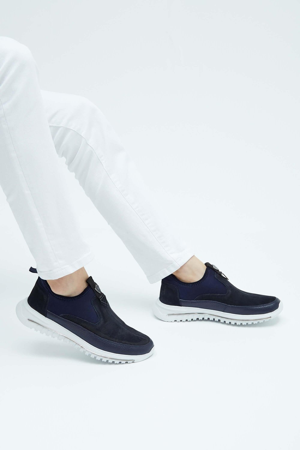 Tamer Tanca Erkek Hakiki Deri Lacivert Sneakers & Spor Ayakkabı