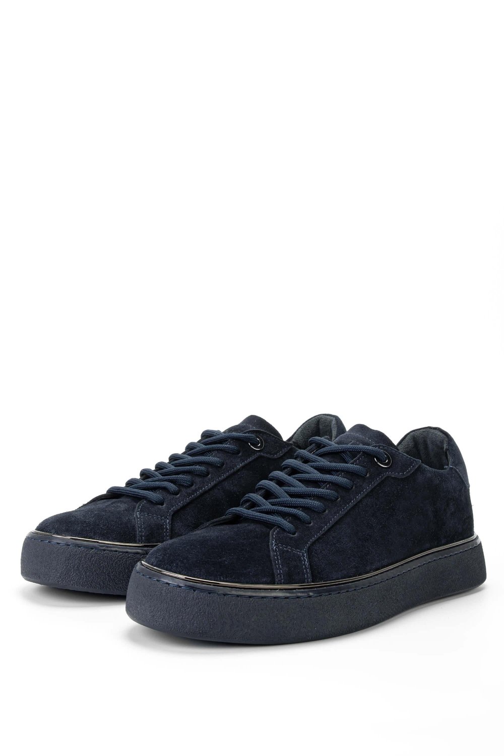 Tamer Tanca Erkek Hakiki Deri Lacivert Süet Sneakers & Spor Ayakkabı