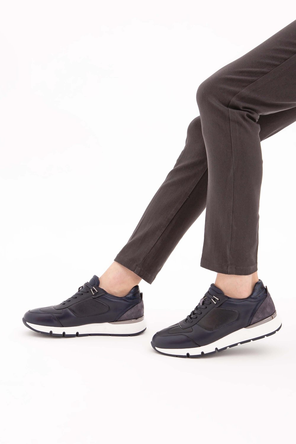 Tamer Tanca Erkek Hakiki Deri Lacivert Sneakers & Spor Ayakkabı