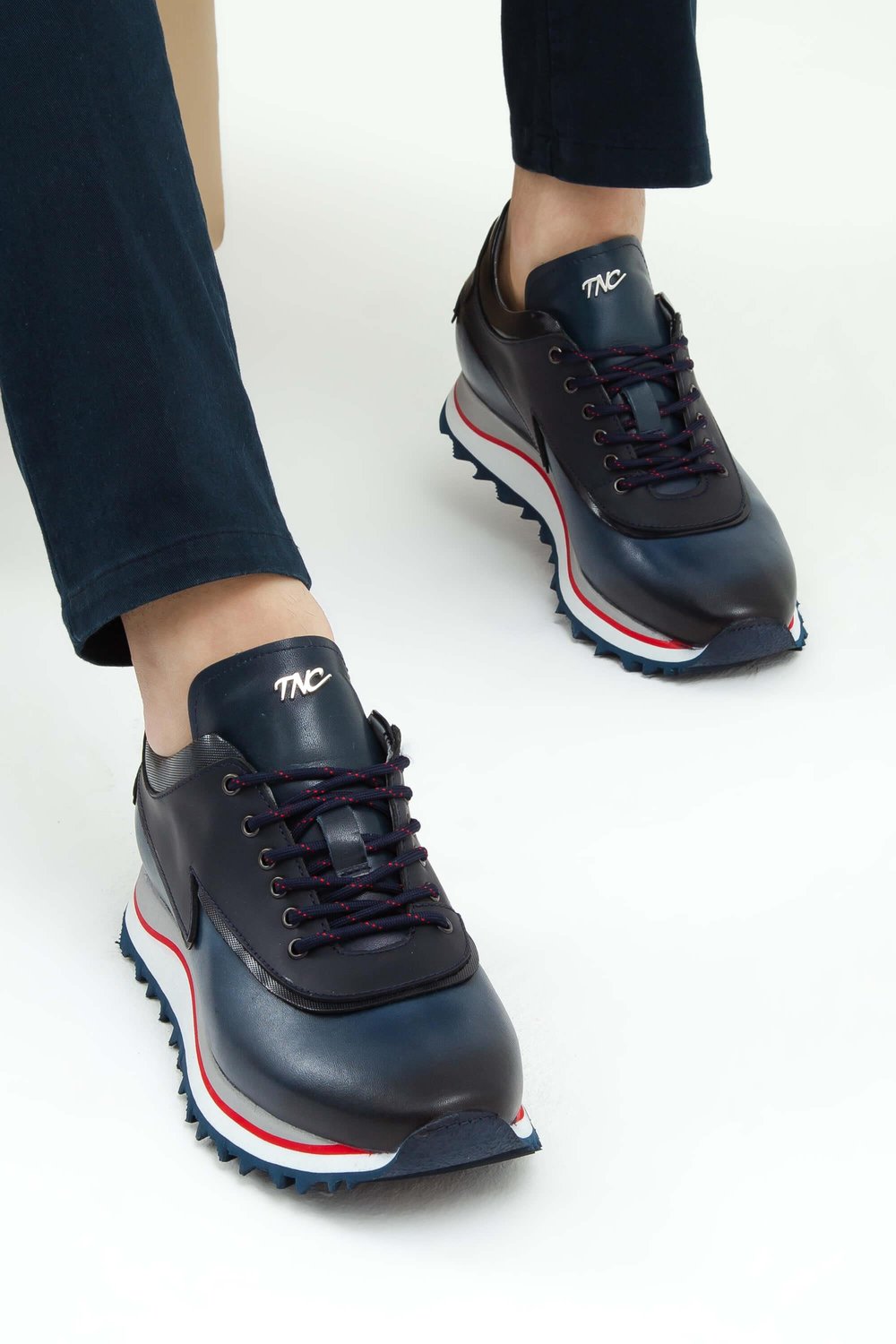Tamer Tanca Erkek Hakiki Deri Lacivert Sneakers & Spor Ayakkabı