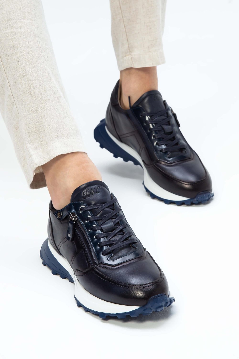 Tamer Tanca Erkek Hakiki Deri Lacivert Sneakers & Spor Ayakkabı